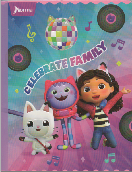 Cuaderno cosido cuadriculado niña x 100 hojas Peluches La casa de muñecas de Gabby  celebrate family