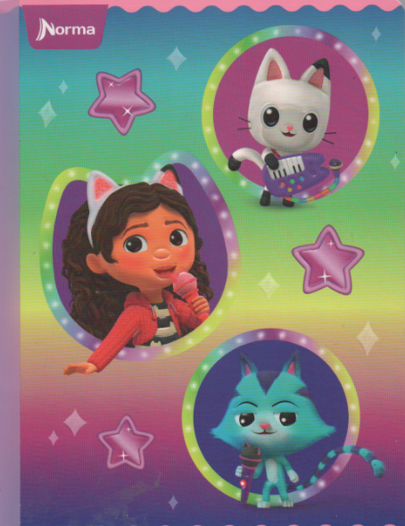Cuaderno cosido cuadriculado niña x 100 hojas Peluches La casa de muñecas de Gabby