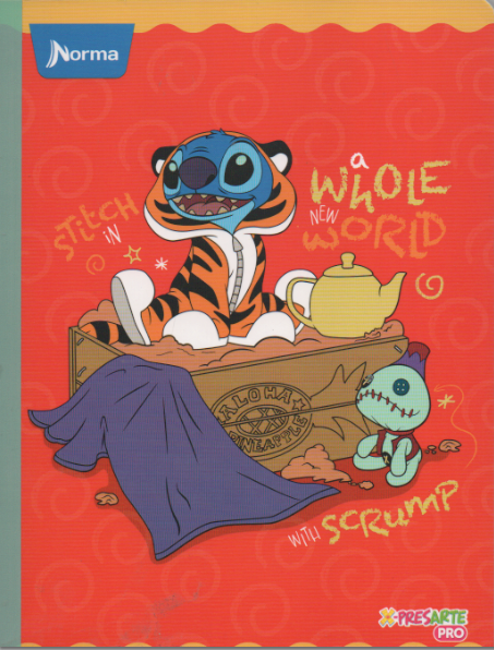 Cuaderno cosido Ferocarril niña x 100 hojas Stitch in a new whole world