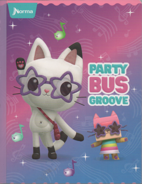 Cuaderno cosido cuadriculado niña x 100 hojas Party bus