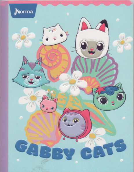 Cuaderno cosido cuadriculado niña x 100 hojas Gabby cats