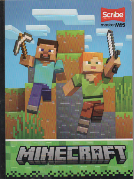 Cuaderno cosido cuadriculado niño x 100 hojas Mine craft
