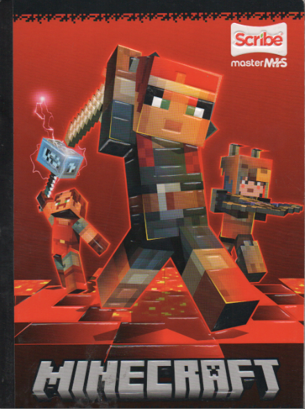 Cuaderno cosido cuadriculado niño x 100 hojas mine craft dungeons