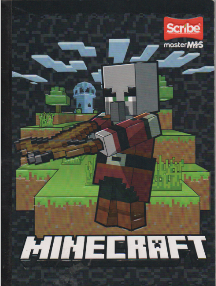 Cuaderno cosido cuadriculado niño x 100 hojas mine craft pillager