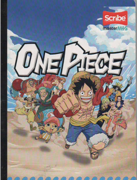 Cuaderno cosido cuadriculado niño x 100 hojas One piece playa