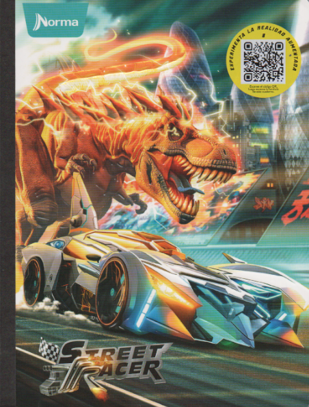 Cuaderno cosido cuadriculado niño x 100 hojas Street racer