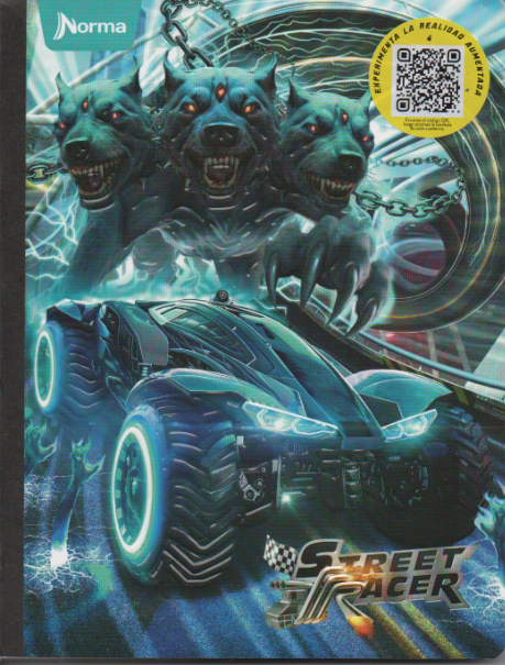 Cuaderno cosido cuadriculado niño x 100 hojas Street racer