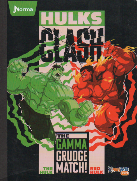 Cuaderno cosido cuadriculado niño x 100 hojas Hulks clash