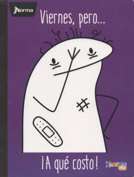 Cuaderno cosido cuadriculado niño x 100 hojas Meme Viernes, pero .... a qué costo