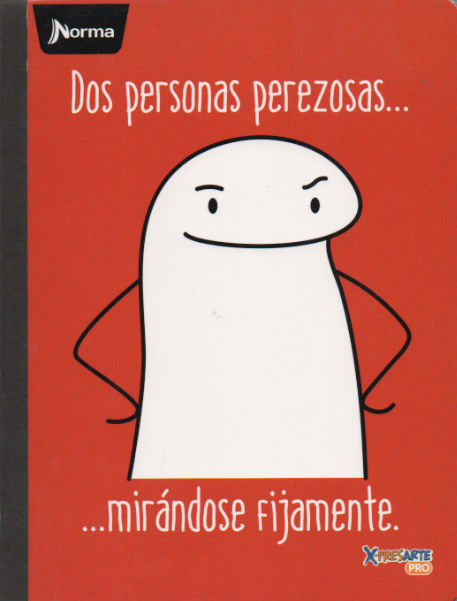 Cuaderno cosido cuadriculado niño x 100 hojas Memes dos personas perezosas