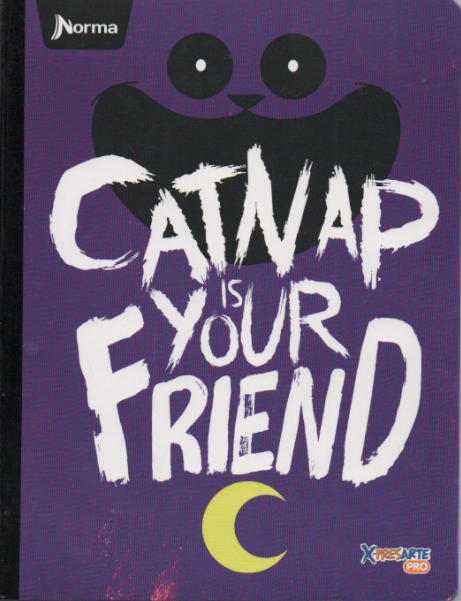 Cuaderno cosido cuadriculado niño x 50 hojas Catnap is your friend