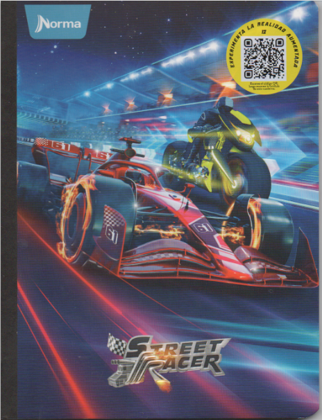 Cuaderno cosido cuadriculado niño x 50 hojas Street racer