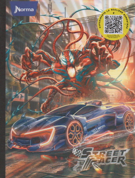 Cuaderno cosido cuadriculado niño x 50 hojas Street racer