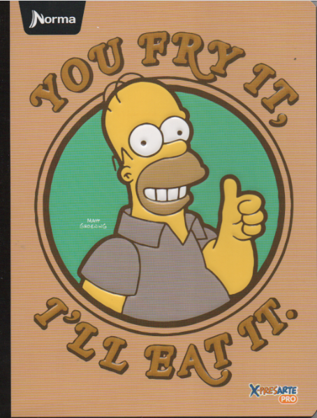 Cuaderno cosido cuadriculado niño x 100 hojas Simpsons