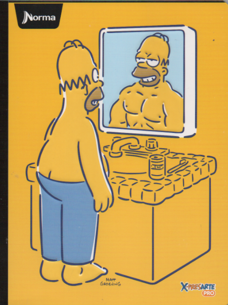 Cuaderno cosido cuadriculado niño x 100 hojas Simpsons