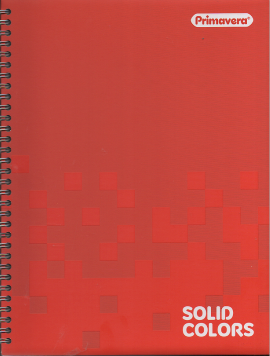 Cuaderno argollado grande 105 cuadriculado pasta dura Solid Rojo