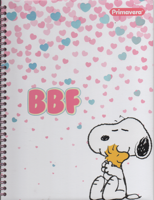 Cuaderno argollado grande 105 femenino cuadriculado pasta dura Snoopy