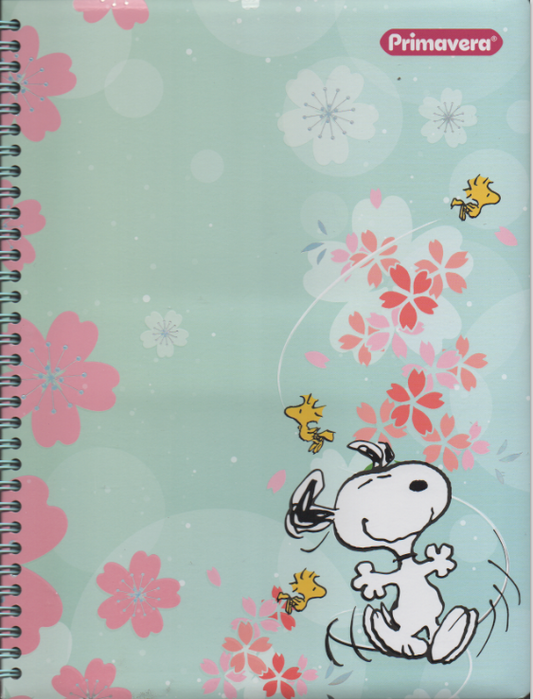 Cuaderno argollado grande 105 femenino cuadriculado pasta dura Snoopy