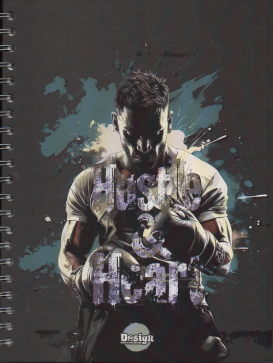 Cuaderno argollado grande 105 masculino cuadriculado pasta dura Hustle and hear