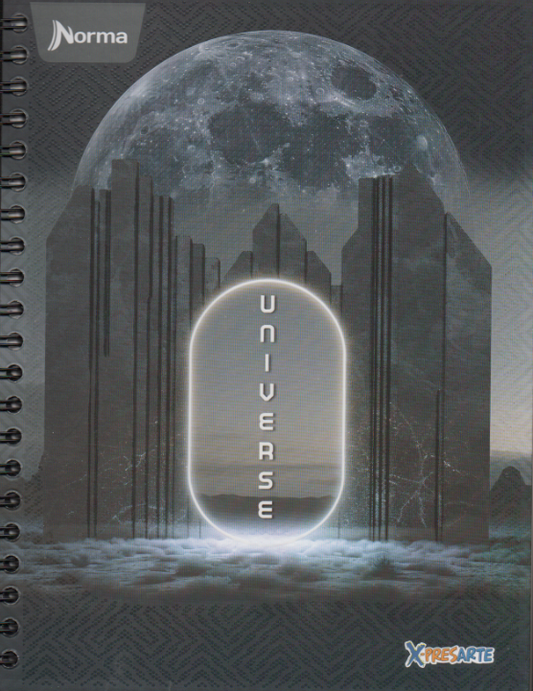 Cuaderno argollado grande 105 masculino cuadriculado pasta dura Universe