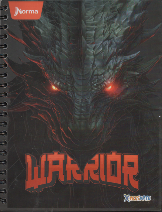Cuaderno argollado grande 105 masculino cuadriculado pasta dura Warrior