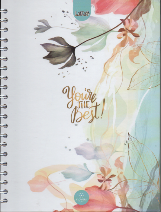 Cuaderno argollado grande 105 femenino cuadriculado pasta dura You`re the best