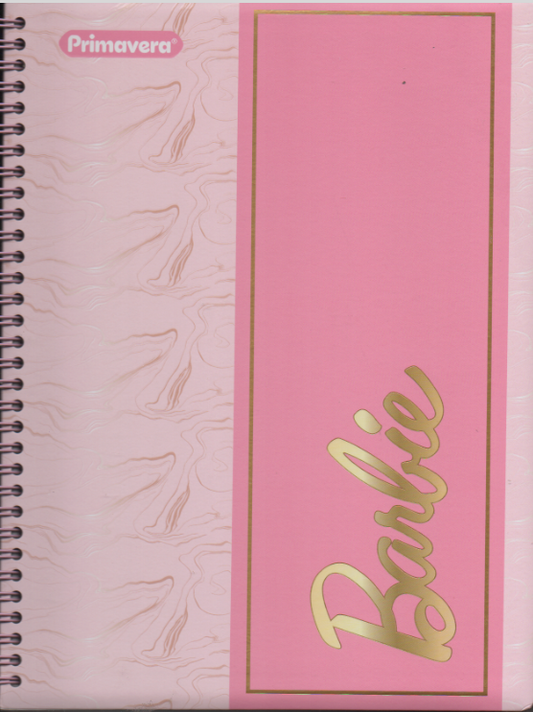 Cuaderno argollado grande 105 femenino cuadriculado pasta dura Barbie