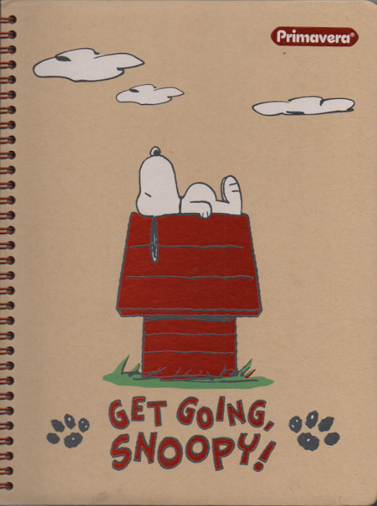 Cuaderno argollado grande 105 femenino cuadriculado pasta dura Get going snoopy!!