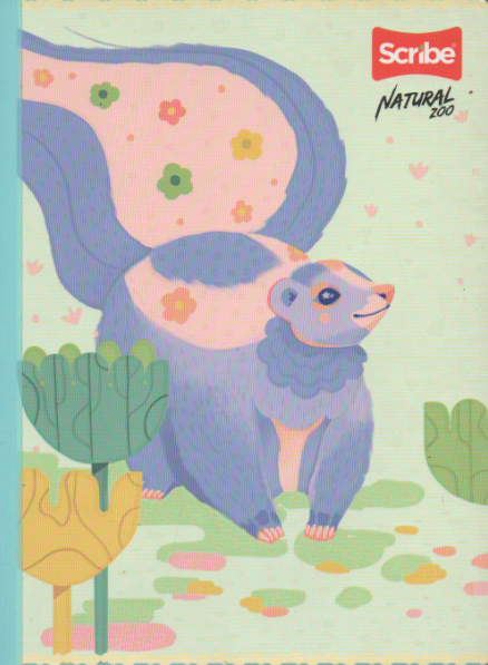 Cuaderno cosido cuadriculado niña x 100 hojas Natural zoo Ardilla