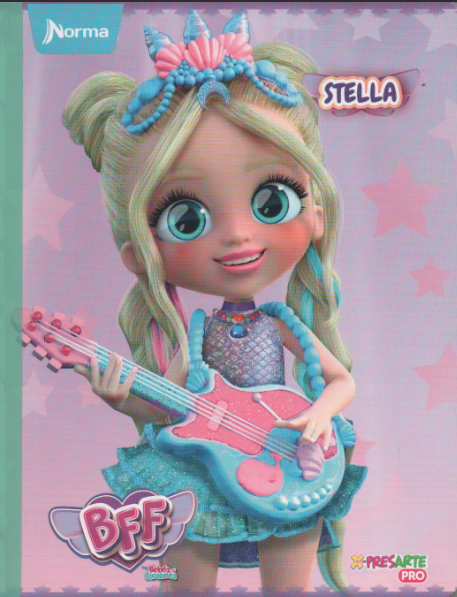 Cuaderno cosido cuadriculado niña x 100 hojas BFF