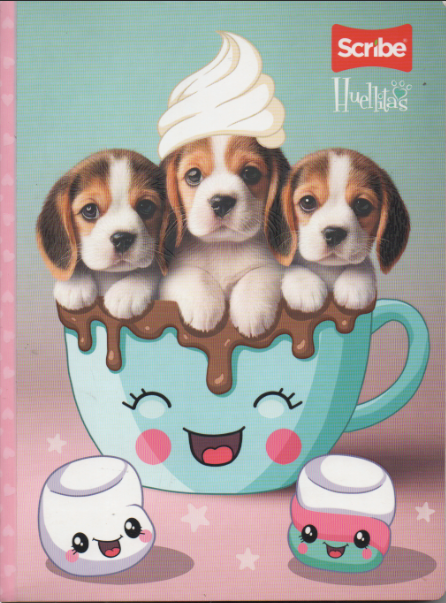 Cuaderno cosido cuadriculado niña x 100 hojas Huellitas