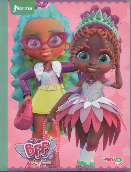Cuaderno cosido cuadriculado niña x 100 hojas BFF