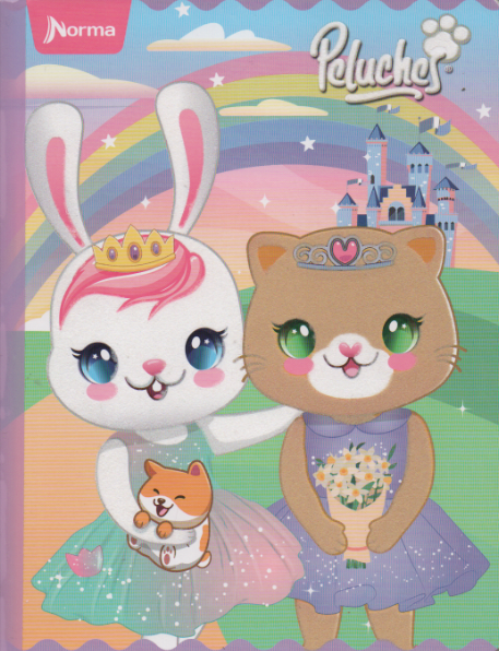 Cuaderno cosido cuadriculado niña x 100 hojas Peluches