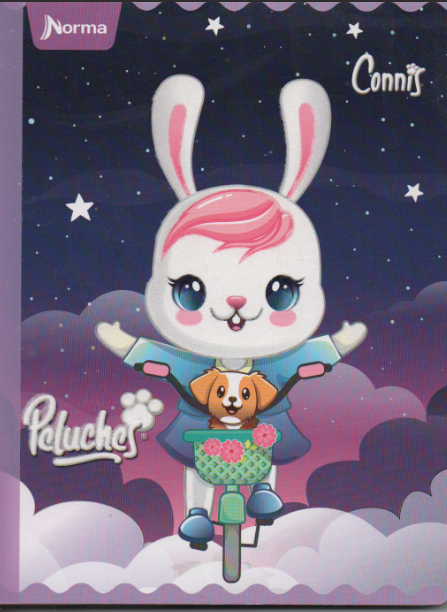 Cuaderno cosido cuadriculado niña x 100 hojas Peluches Connis