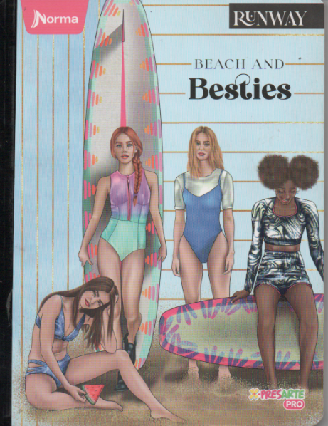 Cuaderno cosido cuadriculado niña x 100 hojas Runway Beach and Besties