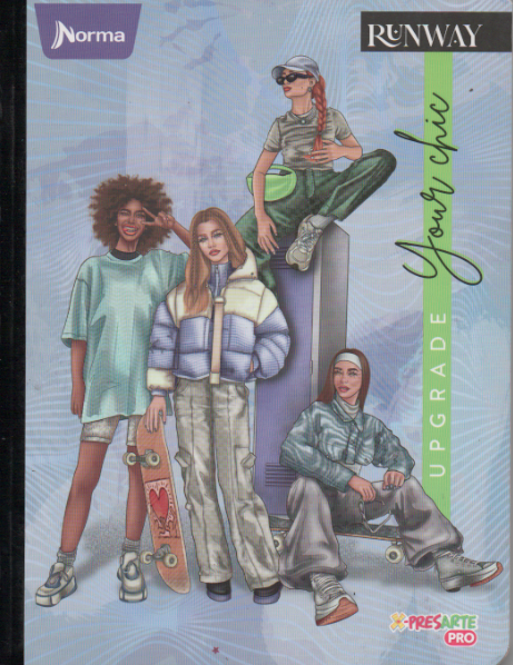 Cuaderno cosido cuadriculado niña x 100 hojas Runway Upgrade your chic