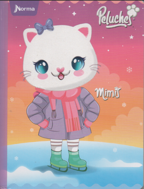 Cuaderno cosido cuadriculado niña x 100 hojas Peluches mimis