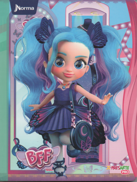 Cuaderno cosido cuadriculado niña x 100 hojas BFF