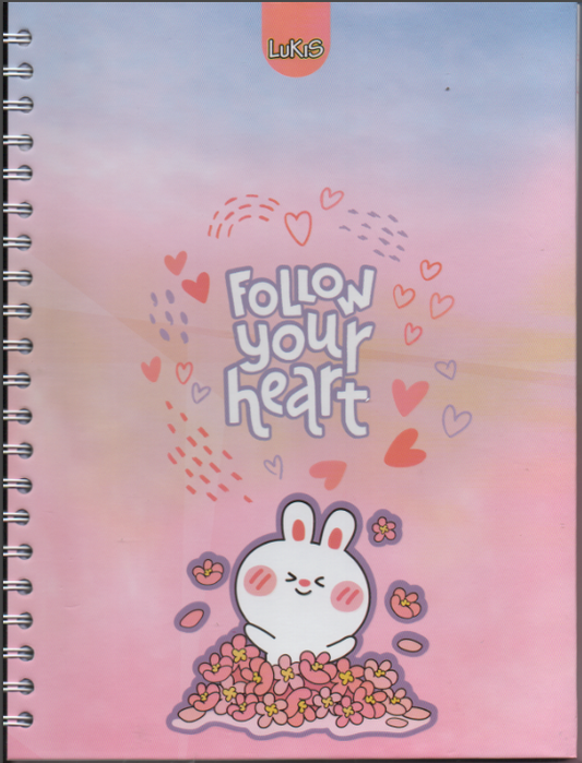 Cuaderno argollado grande 105 femenino cuadriculado pasta dura Follow your heart