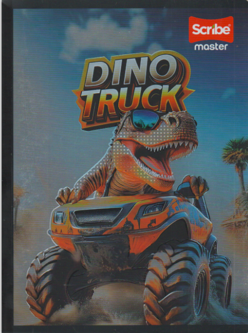 Cuaderno cosido cuadriculado niño x 50 hojas Dino truck