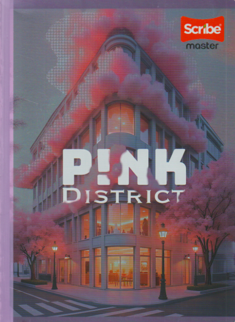 Cuaderno cosido cuadriculado niña x 100 Pink district