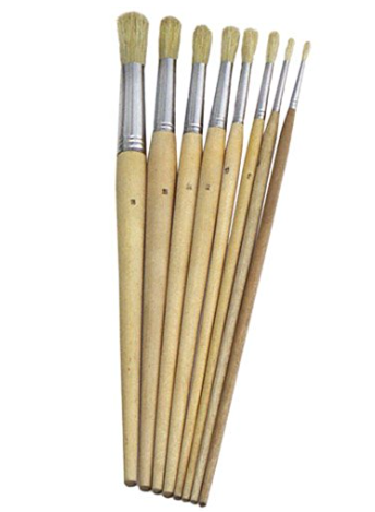 Set pinceles mango de madera x 6
