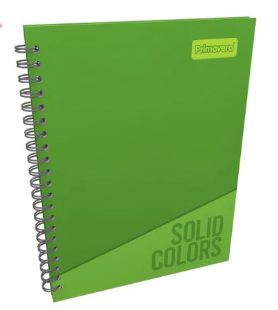 Cuaderno argollado pasta dura grande 80 hojas cuadriculado unicolor Verde