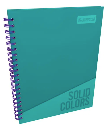 Cuaderno argollado pasta dura grande 80 hojas cuadriculado unicolor Aguamarina