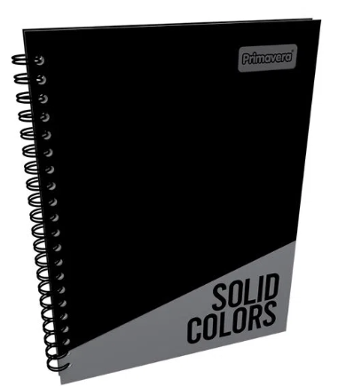 Cuaderno argollado pasta dura grande 80 hojas cuadriculado unicolor Negro