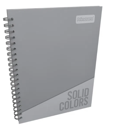 Cuaderno argollado pasta dura grande 80 hojas cuadriculado unicolor Gris