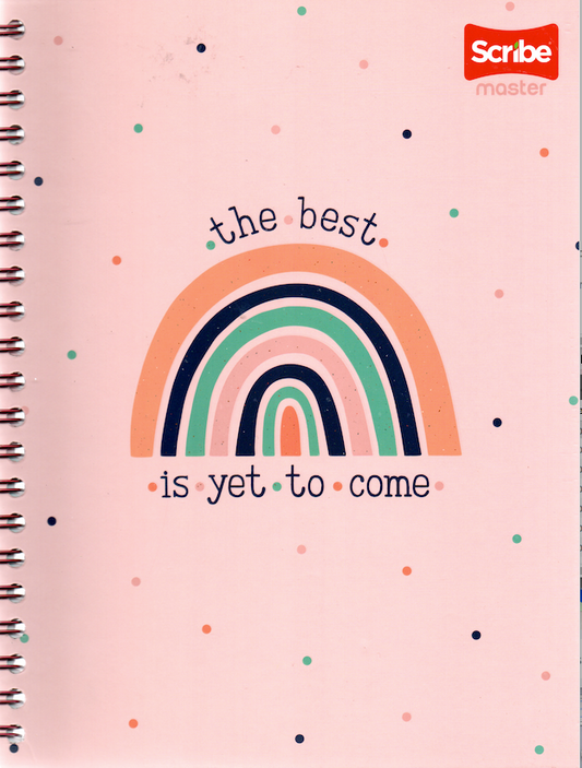 Cuaderno argollado pasta dura grande 80 hojas cuadriculado The best is yet to come