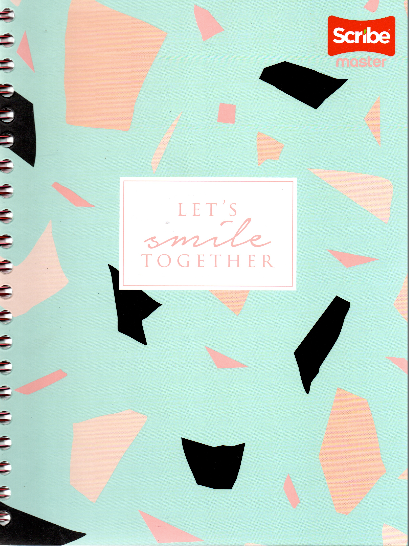 Cuaderno argollado pasta dura grande 80 hojas cuadriculado Lets smile together