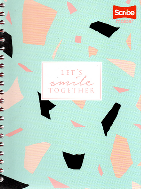 Cuaderno argollado pasta dura grande 80 hojas cuadriculado Lets smile together