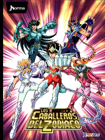 Cuaderno cuadriculado niño 100 hojas Caballeros del zodiaco